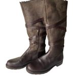 via spiga  Brown Amazing Sheepskin Shearling Equestrian Riding Boots Size 7M Photo 7