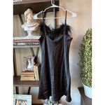Sleeper Feather Mini Slip Dress Black Womens Size Medium Photo 6