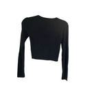 Brandy Melville Women's  Black Ribbed Long Sleeve Crop Top Juniors S Photo 3