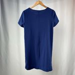 Christian Siriano Scoop Neck Zipper Mini Shift Dress in Navy Size Small Blue Photo 4