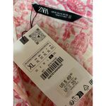 ZARA NEW  Womens Pink White Floral Collar 3/4 Sleeve A-Line Mini Shirt Dress XL Photo 4