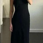 Breakin Loose Vintage Y2K Rosette Appliqué Midi Dress Black Size 3/4 Photo 0