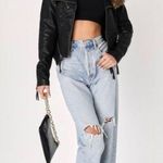 Lulus Black Vegan Leather Jacket with Zipper Details Medium Photo 3