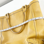 Cole Haan Pebbled Leather Lined Snap Tote Handbag Yellow Large Photo 7