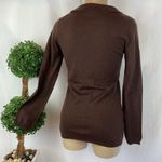 Vertigo Paris Vertigo Brown Rhinestone Bodice Half Sleeve Drape Neck Knit Sweater Top M Photo 1