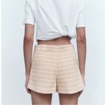ZARA  Tweed Micro Mini Pink Green Skort Size L NEW Photo 3