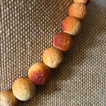 Vintage Sponge Coral Apple Beaded Necklace Orange Photo 2
