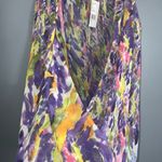 CAbi “Petals” Purple Multi Watercolor Chiffon Crossover Flowy Tank Top Small NWT Photo 7