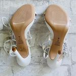 Schutz New  Kallie White Nappa Leather Rhinestone Lace-Up High Heel Sandals Sz 9B Photo 7