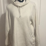 L.L. Bean Cream Cowl Neck Quilted Sweatshirt White Size L Photo 0