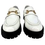 Steve Madden Lando White Leather Lug Sole Loafers Gold Horse bit Hardware Size 9 Photo 6