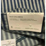 American Eagle  Hi Rise Shortie Blue‎ Striped Next Level Stretch Size 8 NWT Photo 5