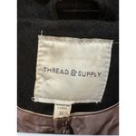 Thread & Supply Coat Double‎ Breasted Peacoat Hunter Black Wool Blend Size XL Photo 5