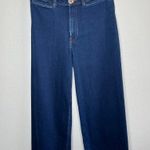 Anthropologie Maeve Wide-Leg Dark Wash Wide Leg Crop Jeans 31 raw hem Photo 1