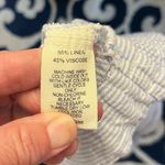 Per Se Linen Shorts  Blue White Striped Elastic Drawstring Waist Photo 8