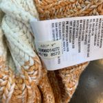 American Eagle  Brown White Striped Ribbed Cropped Henley Sweater M Slouchy Comfy Photo 7