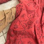 Free People Set The Tone Eyelet Long Sleeve Jumpsuit Terracotta Red Women's Sz 4 Photo 10