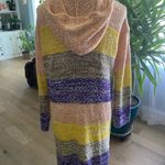 LeShop Textured Knit Sweater in Peach and Cream Yellow Size M Photo 2