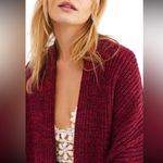Free People HIGH HOPES OPEN CARDIGAN SWEATER PLUM BLOSSOM COMBO Photo 1
