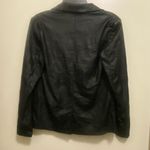 Just Fab Womens Black Faux Leather Jacket S Small 34” One Button Closure Photo 4