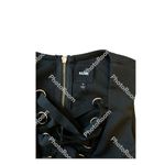 Nude apparel co black tie front bodysuit with zipper back Black Photo 4