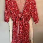 ❤️Floral Romper Deep v neck tie with cutout size small❤️ Photo 0