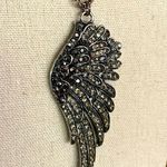 Angel Wing Marcasite and rhinestone pendant and Necklace Silver Photo 1