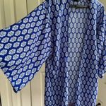 Swim Open Tunic Cover Up Kimono Myth Boho Chic Blue Paisley Long, Size M Size M Photo 2