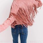 Faux Suede Fringe Jacket Blush/Pink Pink Photo 5