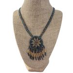 Handmade Handcrafted Beaded Necklace Circular Pendant Fringe Design Indian African Zulu Photo 0