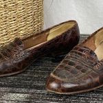 Salvatore Ferragamo  Brown Textured Slip On Loafer Shoes 6.5 Narrow Photo 0