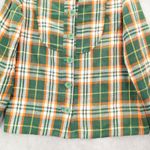 Green Flannel Plaid Long Sleeve Shacket Jacket Western VTG Coat Button Up Small Photo 3