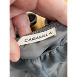 CARAMELA Cropped Blouse Top Women's Small Gray Long Sleeve Ruffled Hipster B76 Photo 1