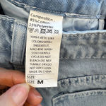 Distressed High Rise Denim Shorts M Raw Hem Light Wash Jean‎ Cutoff Casual Boho Blue Size M Photo 2