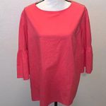 Time And Tru  Women's Woven Flare Sleeve Top Coral Photo 0