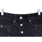 American Eagle Black Denim Jean Skirt Size 00 Button Fly Western Summer Casual Photo 1