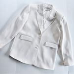 Good American  Luxe Suiting Boyfriend Blazer Ivory White Photo 6