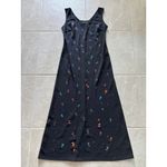 Onyx Nite Dress Womens 12P Black Slinky Maxi Party Martini Glasses Artsy Vintage Photo 2