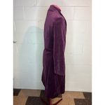 Velvet coat robe open front sash belt maroon wine 1970s Red Photo 6