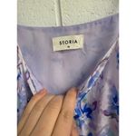 Storia lavender purple floral maxi flowy tiered ruffle dress Photo 3