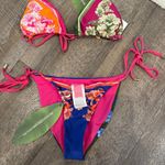 Farm Rio NWT  Mixed Scarves Floral Elegance Tie Bikini Photo 5