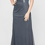 S. L. Fashions Women’s Embellished Short Sleeve Evening Gown Smoke Sz 8 NWT Gray Photo 0