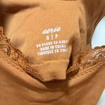 Aerie Ribbed Lace Trim Bralette Tank Top Brown Women’s Size Small Photo 4