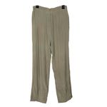 Carol Little Silk Pants Size 12 Olive Green Relaxed Fit Straight Leg Pockets Photo 1