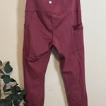Yogalicious High Waist 7/8 Ankle Length Windsor Wine Leggings Photo 5
