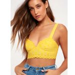 Free People  Ezra Embroidered Eyelet Bralette Yellow Women's Size Medium Photo 0