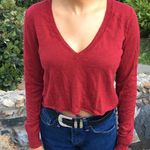 The Limited  Black Lightweight Long Sleeved Crop Top Photo 0