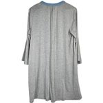 Umgee ‎ Heather Gray Striped & Solid Grommet Lace Tie Up Knit Tunic Dress L Photo 1