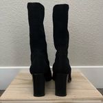 Charles Jourdan Black Knit Block Heel Mid Calf Sock Boot 7.5 Photo 3
