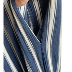 Doe & Rae Women Belted Crop Jumpsuit M Blue Stripe Wide Leg Boho Festival Y2K Photo 12